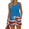 thumbnail image 2 of Stralyhd Independence Day Two Piece Sets for Women 250 Anniversary Usa Flag Summer Sets Patriotic Shorts Outfits Festival Matching Lounge Set with Pockets Royal Blue XL, 2 of 6