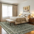thumbnail image 3 of UERMEI 10x14 Washable Area Rugs for Living Room, Vintage Printed Rug, Vacuum-Friendly, Non Slip Indoor Rug for Bedroom Dining Room Home Decor Carpet, Dark Sage Green, 3 of 8
