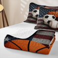 thumbnail image 4 of Erosebridal Sports Balls Twin Quilt Set, Vintage US Flag Twin Coverlet Set for Boys and Girls, 2-Piece, 4 of 7