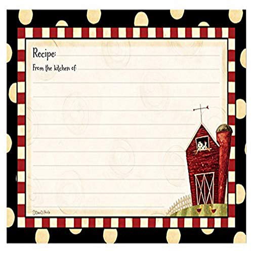 Brownlow Gifts 4" x 6" Lined Recipe Cards 36-Count Cook With Love 