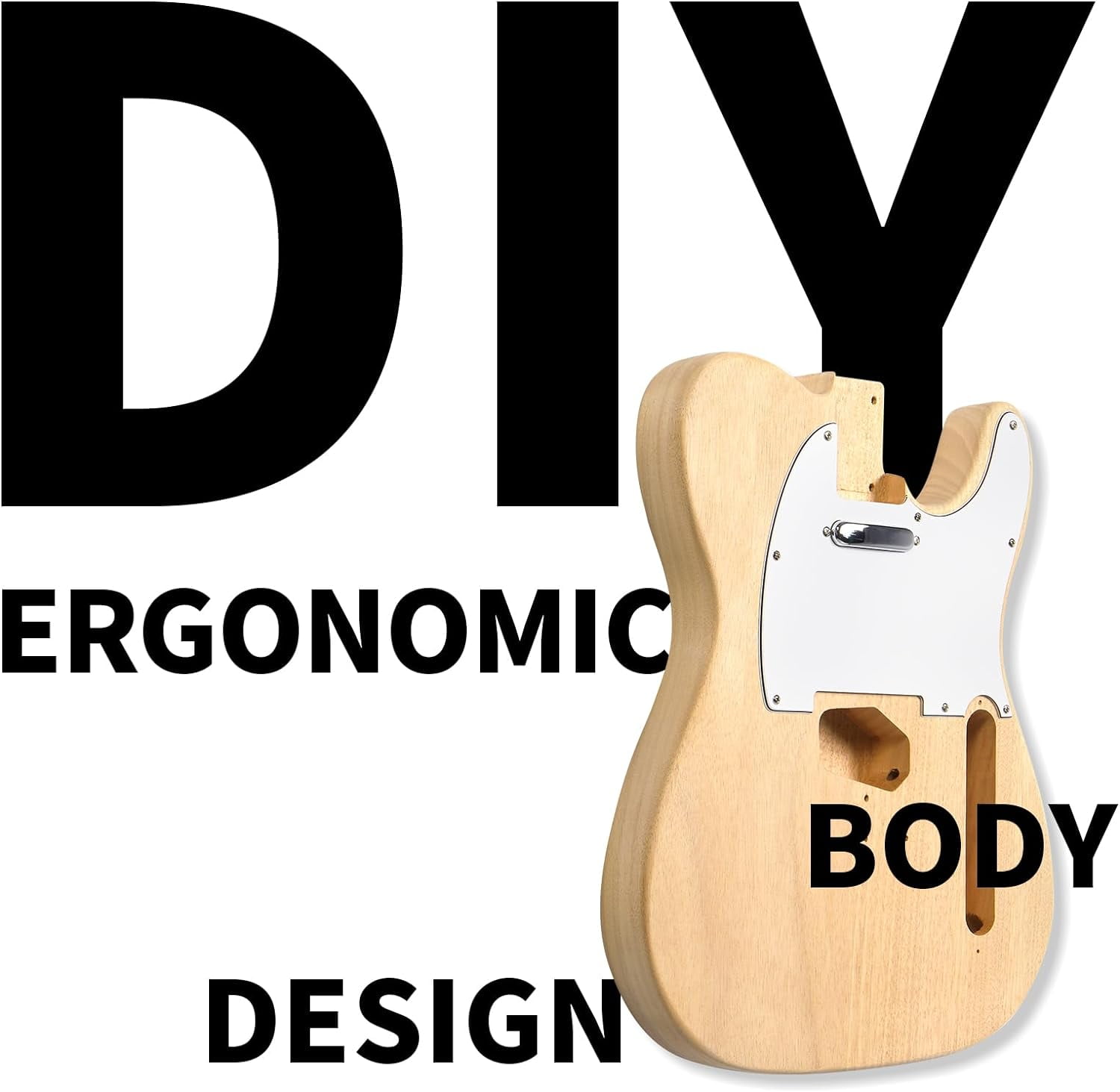 ZHOUB DIY Electric Guitar Kit, 6-String, Mahogany Body, Full Equipment for Build Your Own Guitar