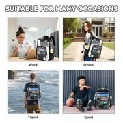 Inadays Waterproof Clear Backpack Heavy Duty PVC Transparent Large Capacity Backpack with Reinforced Strap for School, Work, Stadium, Travel, Security, Festival, College (Black)