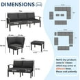 thumbnail image 5 of ALAULM Aluminum Patio Furniture Set L-Shaped Sofa Set 13-seat Metal Outdoor Furniture Patio Sectional Sofas Patio Conversation Set w/5.1" Cushions for Patio, Backyard, Poolside-Black, 5 of 6