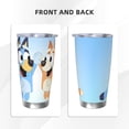 thumbnail image 3 of Lsque Bluey Pattern 20oz Car Cup with Lid and Straw, Insulated Coffee Cup with Straw Topper, Spill Proof Travel Coffee Mug, Stainless Steel Tumble, 3 of 8