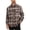 Coffee, variant on Men's Long Sleeve Spring Loose Casual Plaid Button Up Shirt Vintage Lapel Check Chest Pocket Shirt Navy XL(XL)