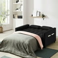 thumbnail image 3 of Lunale 4-in-1 Convertible Futon Sofa Bed, Pull Out Couch Beds Loveseat Sleeper, Black Velvet, 3 of 12