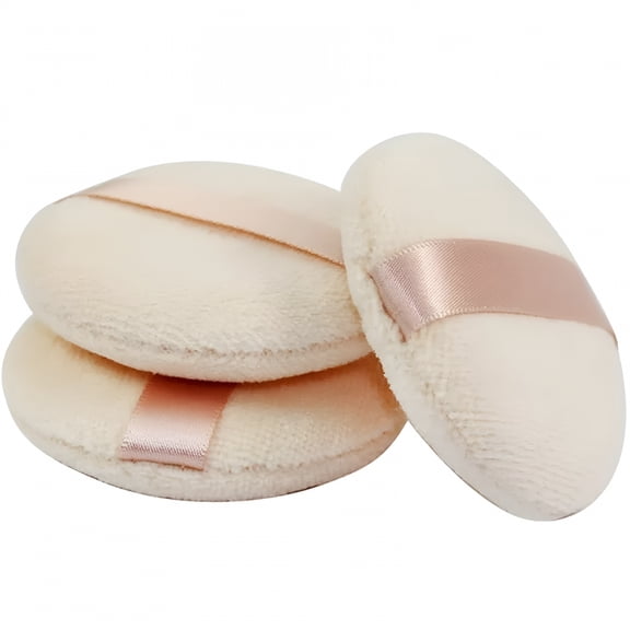 RAGUPEL 3PC Velour Body Powder Puff Round Fluffy Powder Puffs Washable Powder Puffs for Body Powder Face Powder Makeup