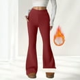 thumbnail image 3 of Womens Fleece Lined Flare Leggings Winter Warm High Waisted Pants for Cold Weather Thermal Flared Trousers, L, 3 of 7