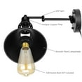 thumbnail image 6 of Kiven Plug in Wall Lamp,Dimmable Black Industrial Plug in Wall Sconce with Timing Function, 5.9ft Plug-in Cord, E26 Socket, 6 of 7