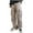 Khaki, variant on Men's Casual Cargo Pants Workout Joggers Stretch Sweatpants Hiking Drawstring Tactical Pants with Multi Pockets Black 4