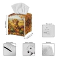 thumbnail image 3 of POLERO PU Leather Waterproof Tissue Box Holder, Square Napkin Facial Tissues Boxes Dispenser, Cute Cow Pumpkins Home Office Car Tissue Holder Decorative Container, 3 of 7