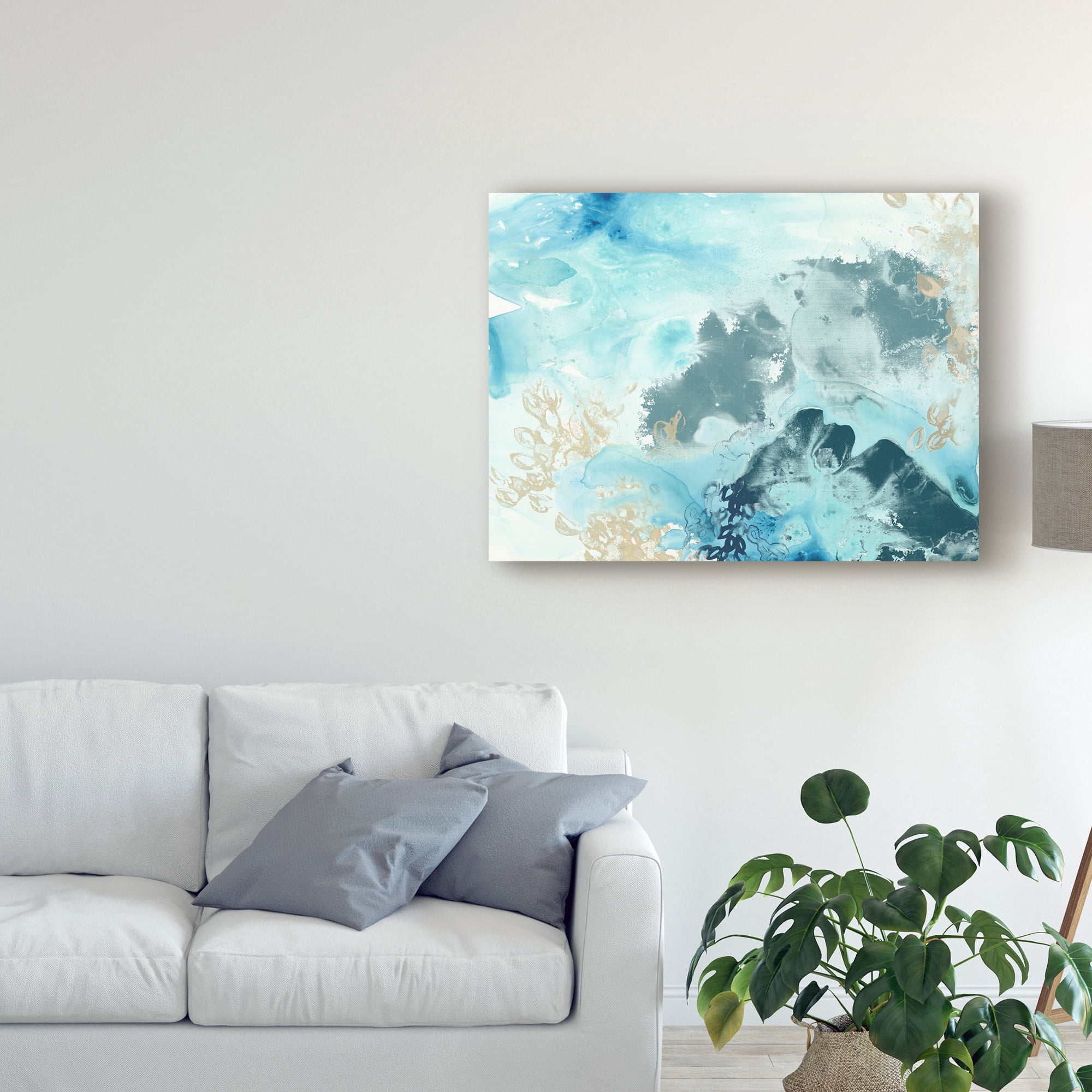 Trademark Fine Art 'Aqua Wave Form I' Canvas Art by June Erica Vess