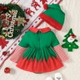 thumbnail image 4 of QHFBli Toddler Baby Girls Christmas Outfits Long Sleeve Print Elf Romper Xmas Dresses Fall Winter Clothes, 4 of 9