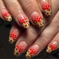 thumbnail image 1 of French Tips Press on Nail Almond Shape Fake Nail Full Cover False Nail Acrylic Glues on Nail for Women Girls 12 Sizes, 1 of 4