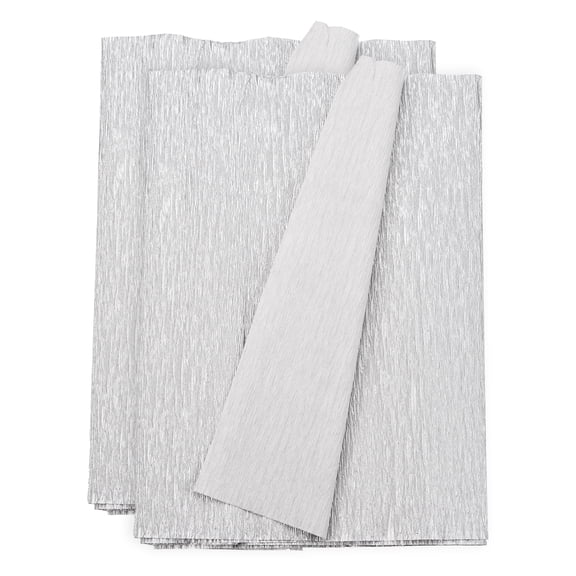 Uxcell 2pcs Crepe Paper Roll 8.2ft Long 13 Inch Wide for Wedding Ceremony Various Large Festivals Decoration, Silver