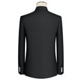 thumbnail image 2 of Traje con cuello levantado y botones blancos, traje de dos piezas para hombre (chaquetaquetaqueta + pantalones), trajes Zhongshan de estilo chino para hombre, azul, gris, negro 4XL, 2 of 5
