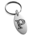 thumbnail image 1 of Stainless Steel Letter P Initial Dotted Monogram Engraved Small Oval Charm Keychain Keyring, 1 of 1