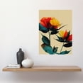 thumbnail image 2 of Botanical Bold Flowering Yellow Red Teal Large Wall Art Poster Print Thick Paper 18X24 Inch, 2 of 5