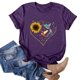 thumbnail image 4 of Pntutb Mujeres Casual Carta Impresión Mangas Cortas O-Cuello Camiseta Suelta Blusa tops Pntutb Pntutb-3567, 4 of 5