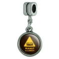 thumbnail image 1 of Peanut Allergy Yellow Warning Sign Italian European Style Bracelet Charm Bead, 1 of 4