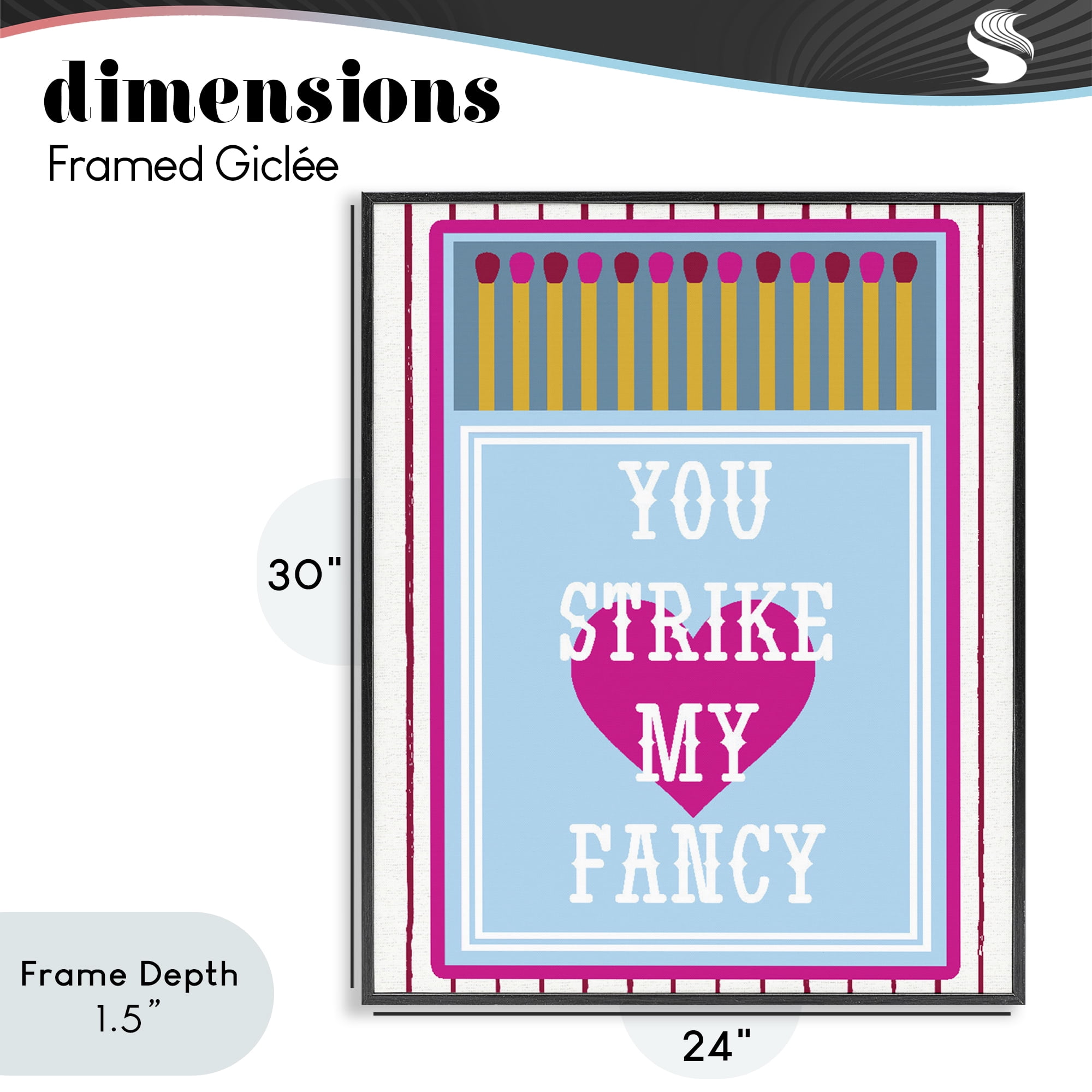 Stupell Industries You Strike My Fancy Black Framed Giclee Art, design by Lil' Rue