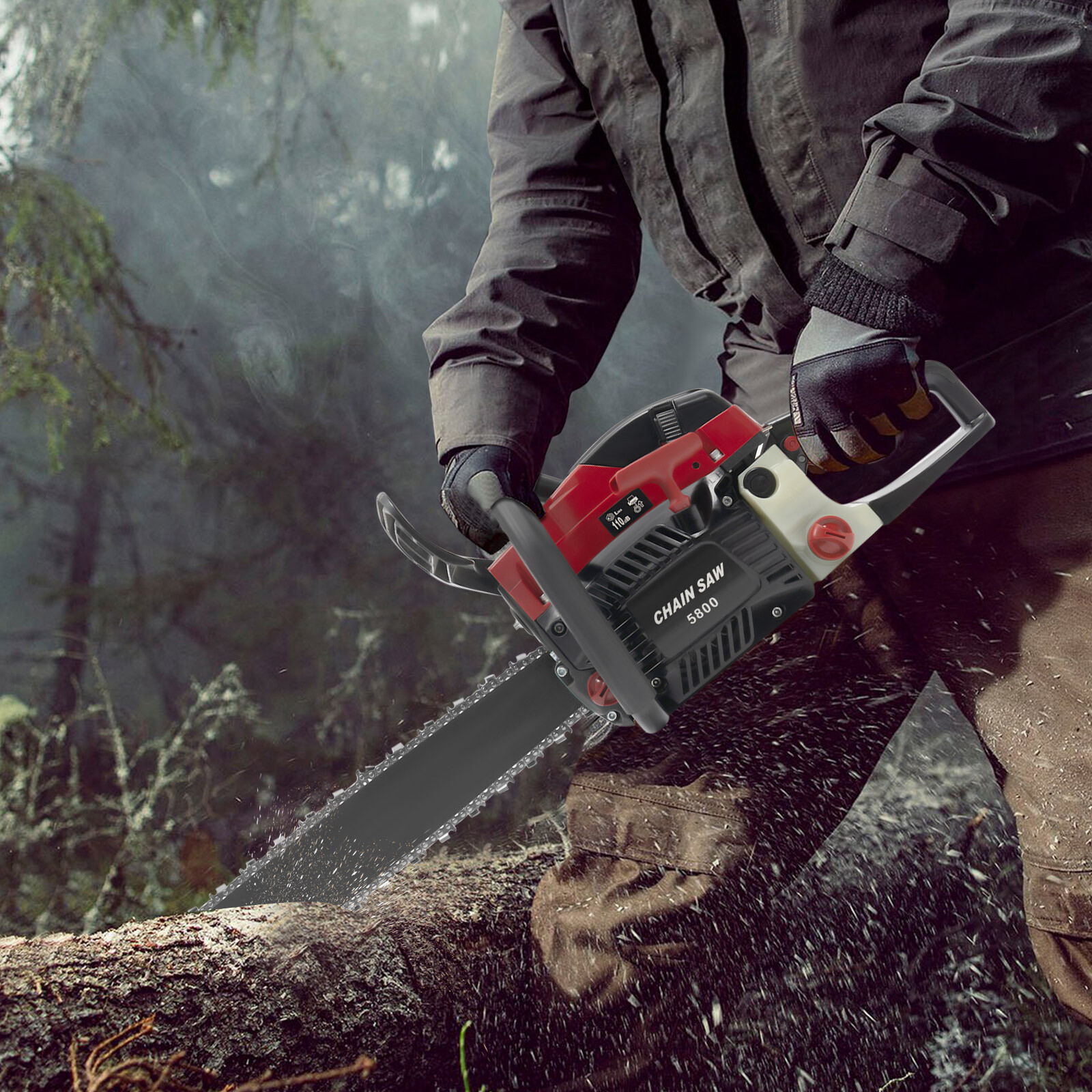 20inch 58CC Gas Chainsaw 2-Stroke Engine Handheld Gas Power Chainsaws Cordless Chain Saw