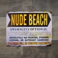 thumbnail image 3 of Retro Nude Beach Swimsuits Optional Metal 12x16 Sign Coastal Home Indoor Outdoor Pool Wall Decor, 3 of 4
