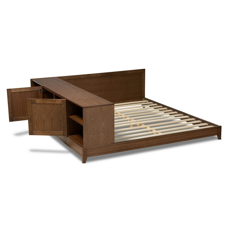 Baxton Studio Kaori Modern and Contemporary Transitional Walnut Brown Finished Wood Queen Size Platform Storage Bed Baxton Studio Kaori Modern and Contemporary Transitional Walnut Brown Finished Wood Queen Size Platform Storage Bed