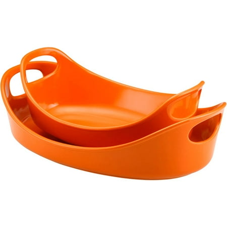 Apple Baker Set - Rachael Ray Stoneware Bubble & Brown Baker Set, 2 Piece