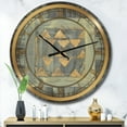thumbnail image 2 of Designart « Tapisserie Géométrique Dorée Charmant Horloge Murale, 2 of 4