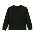 thumbnail image 4 of Staki Long Sleeve Performance Tops Classic Long Sleeve Tee for Kids Basic Crewneck Shirt Regular Fit Casual Top(Black,6-7 Years), 4 of 4