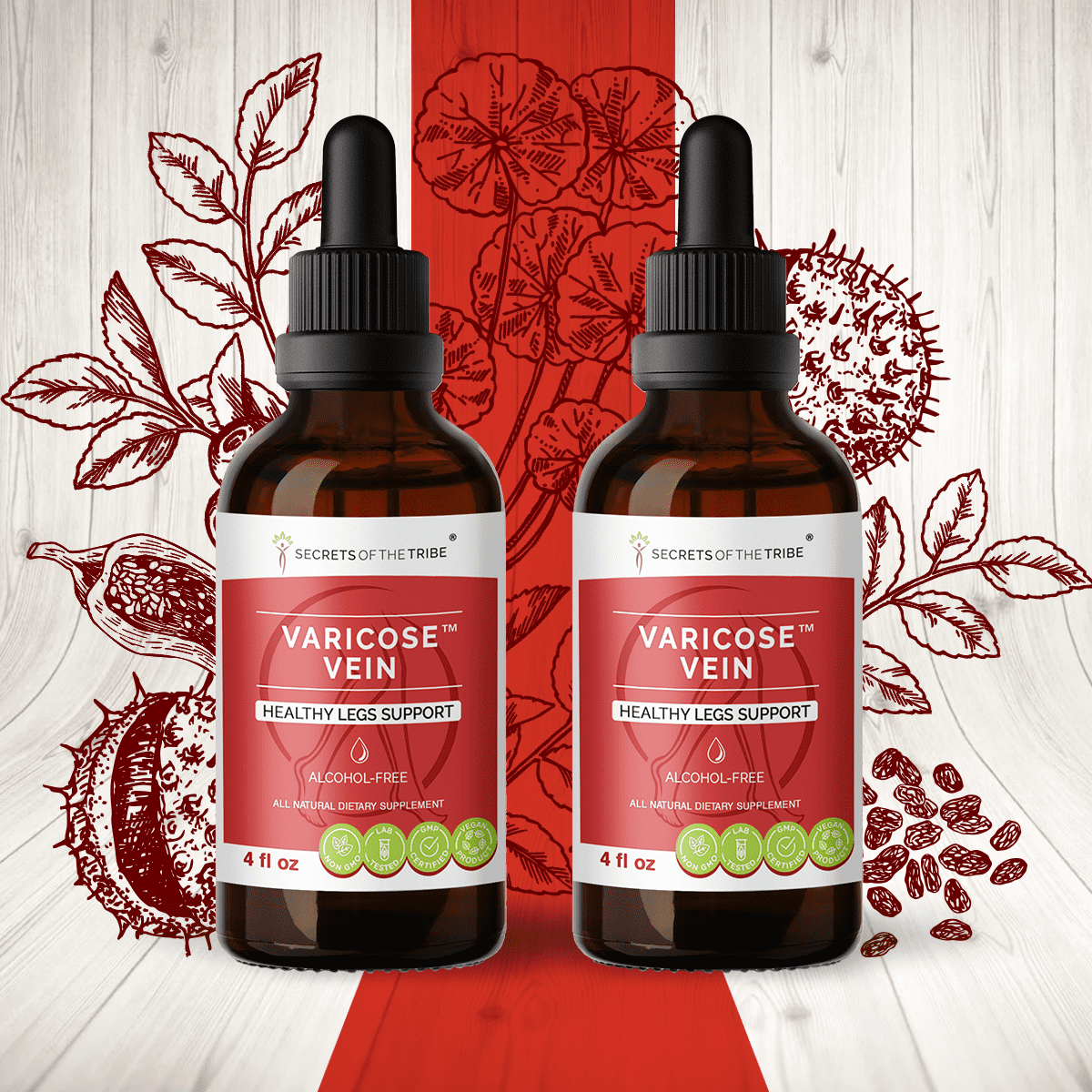 Varicose Vein AlcoholFREE Extract, Tincture, Glycerite Butcher's Broom