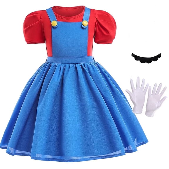 Girl Workgirl Costume with Hat and Gloves Halloween Party Dress Up