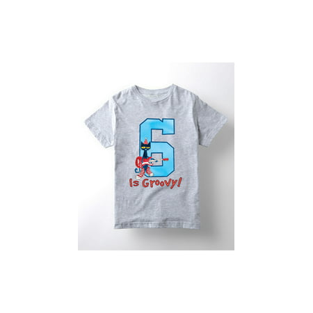 Pete The Cat 6Th Birthday Boys - Youth Short Sleeve