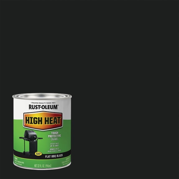 2-pack Rust-Oleum Bar-B-Que High Heat Paint Satin - Black, Liquid - 2 Pack, 1 Qt Each — Interior & Exterior Use, Professional Finish