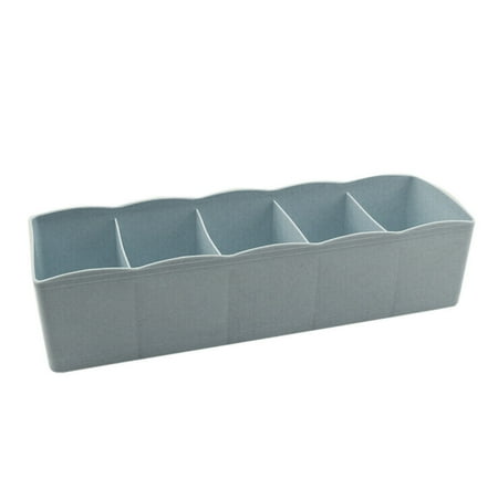

Bedding Storage Bag Bags For Storage 5 Cells Plastic Organizer Storage Box Tie Bra Socks Drawer Cosmetic Divider Blue