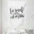 thumbnail image 1 of Quote Tapestry, Love Yourself and the Rest Will Follow Motivational Phrase Wisdom Words Zen, Wall Hanging for Bedroom Living Room Dorm Decor, 60W X 80L Inches, Charcoal Grey White, by Ambesonne, 1 of 2