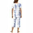 thumbnail image 4 of Rbaofujie Robes de Nuit pour Femmes, Ensemble de Pyjama à Manches Courtes et Col Rond Imprimé avec Poches, 4 of 7