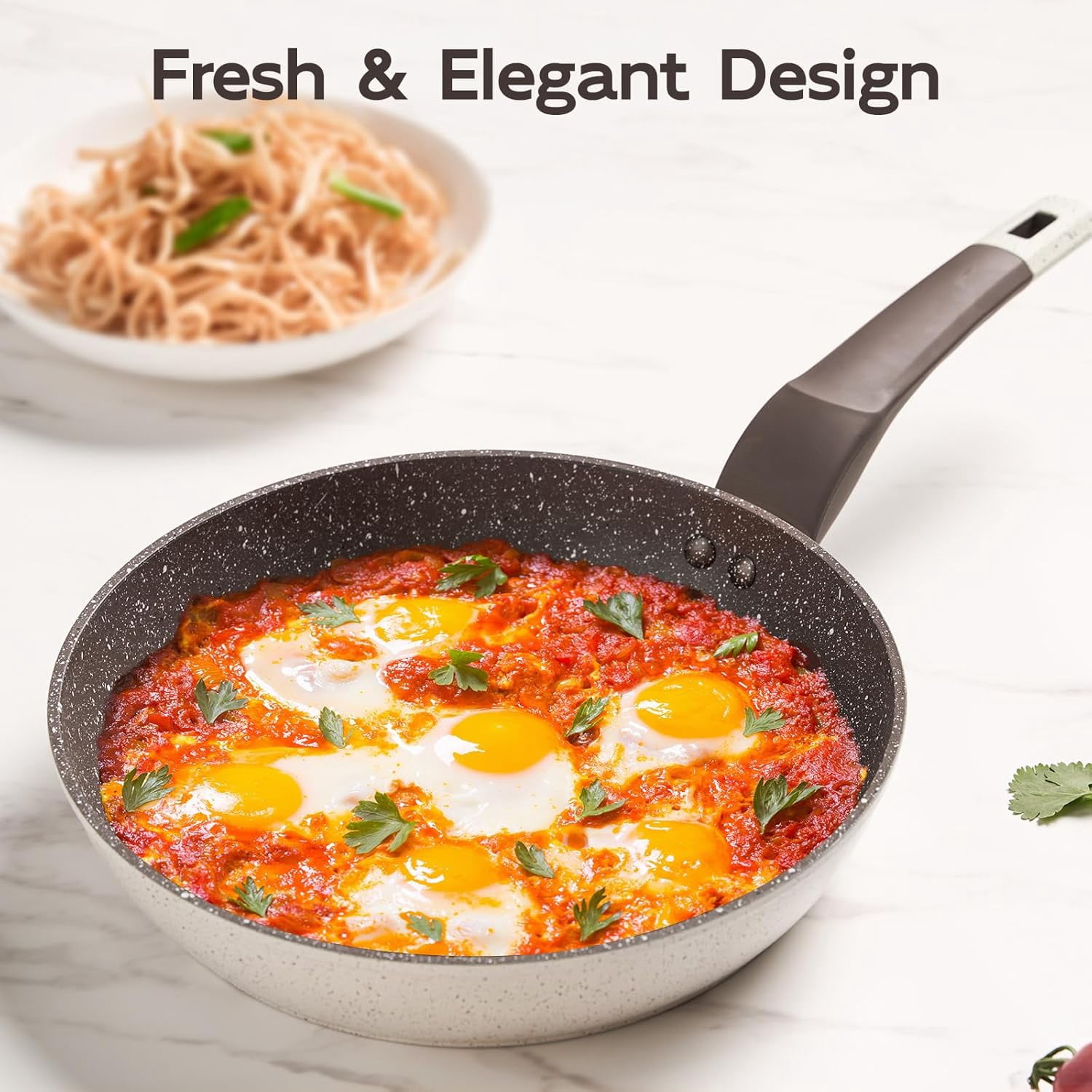 9.4" Ceramic Skillet | Non Stick Frying Pan with Stay-Cool Handle – PFOA-Free, Healthy & Safe Egg Pan