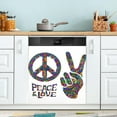 thumbnail image 2 of GZHJMY Hippie Peace and Love Sign Large Dishwasher Magnet Magnetic Cover 20x26 in Refrigerator Sticker Washer Kitchen Home Decor, 2 of 5