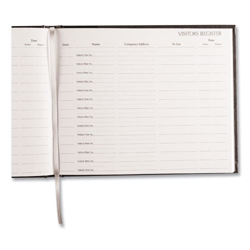 Hardcover Visitor Register Book, Black Cover, 9.78 x 8.5 Sheets, 128 Sheets/Book Hardcover Visitor Register Book, Black Cover, 9.78 x 8.5 Sheets, 128 Sheets/Book