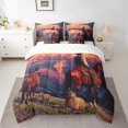 thumbnail image 2 of 7 Piece Western Cowboy Queen Bedding Set,West Horse Bed Set Men,Rustic Country Farmhouse Sheep Comforter Set Mountain Sunset Bed in a Bag with Fitted Sheet,Flat Sheet, 2 of 5