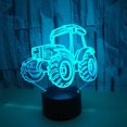 thumbnail image 4 of 3d Tractor Camión Coche Lámpara de luz nocturna Ilusión 7 Cambio de color Interruptor táctil Mesa Escritorio Decoración Lámparas Regalo con acrílico Flat Abs Base Usb Feliz Sencillez, 4 of 5
