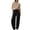 Khaki, variant on Womens 2 Piece Sweat Suit Solid Color Short Sleeved Round Neck Pocket Top And Casual Pants Set