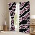 thumbnail image 4 of Homewish Modern Leopard Print Black Out Curtains for Female, Fashion Lines Stripes Curtains Pack of 2 (42x63 Each), Black Pink Abstract Ombre Bedroom Curtains, Curtains and Drapes Decor, 4 of 7