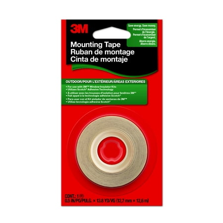 

3M Outdoor Window Film Mounting Tape Clear 1/2 x 13.8 yard 1 Roll use with window insulator kit