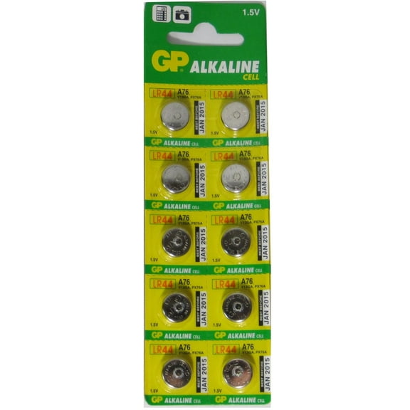 GP A76 LR44 AG13 Alkaline Cell 1.5V Alkaline Button Cell Battery x (100) Batteries EXP 2015