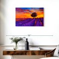 thumbnail image 3 of Elephant Stock Lavender Eventide Wall Art - Horizontal Canvas Wall Art - Living Room Wall Decor - Nature Canvas - Purple And Orange Decor - 30" x 20", 3 of 8
