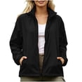 thumbnail image 3 of Liuinsasek Women's Windbreaker Jacket Long Sleeves Hooded Lightweight Waterproof Rain Jacket Fashion Solid Color Long Sleeve Pocket Zipper Outdoor Hiking and Mountain Climbing Jacket, 3 of 10