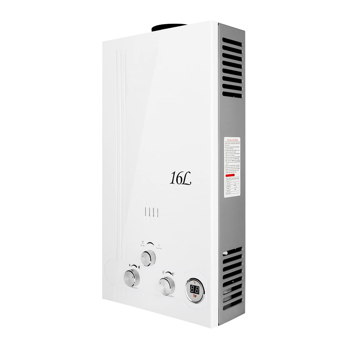 TCMT 16L Natural Gas Tankless Water Heater 4.2 GPM NG Instant Hot Boiler with Digital Display